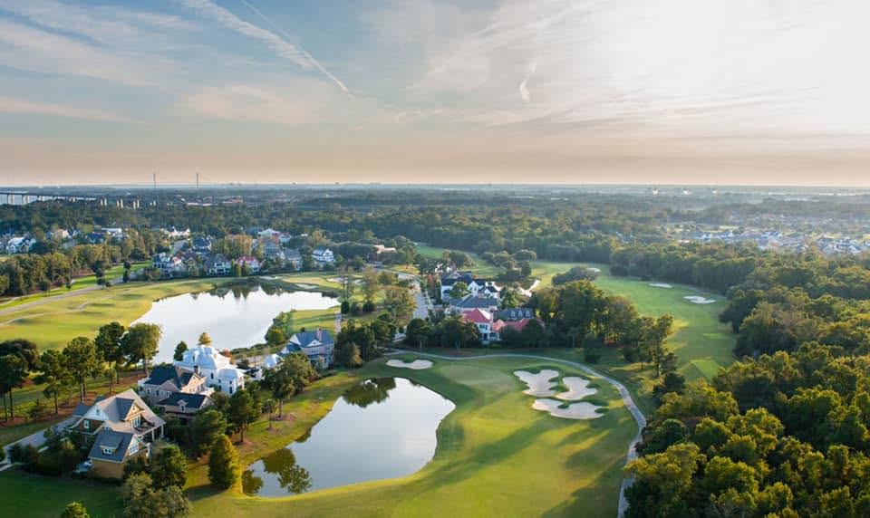 Aerial view of Daniel Island, Charleston, SC